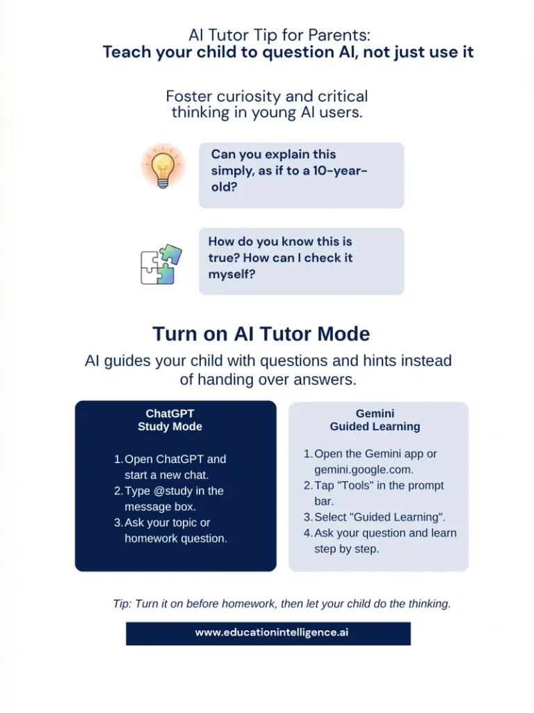 For Parents (How to turn on study modes)