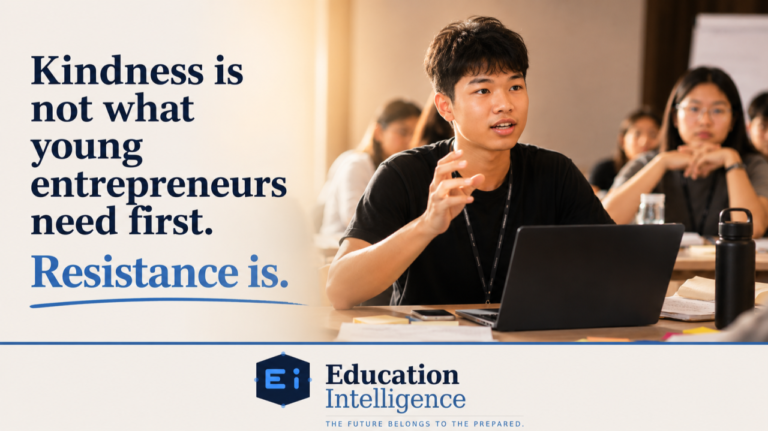 Kindness is not what young entrepreneurs need first. Resistance is.