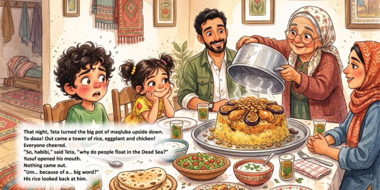 Yusuf and his family around the dinner table